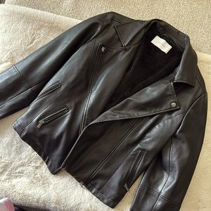 Faux black leather jacket